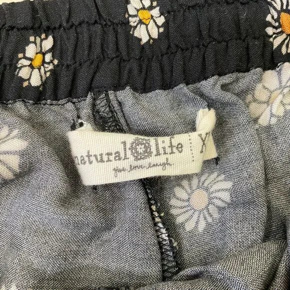 Natural Life Shorts XXL Floral Mushroom Boho Elastic Waist Pockets - Picture 5 of 11